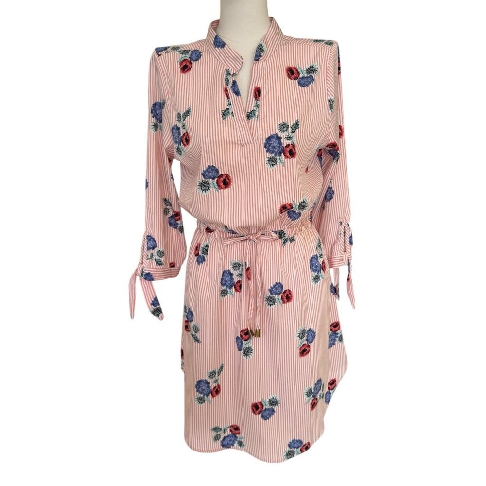 Indulge In Style Striped Floral Lightweight Pullover Dress Women's Sz L